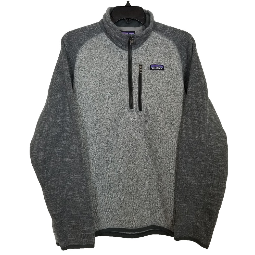 Patagonia Men's Better Sweater 1/4-Zip Fleece Pullover Sz M Gray‎ Outdoor Work
